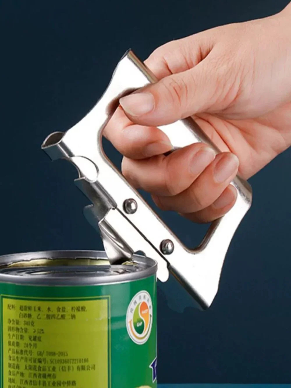 Stainless Steel Heavy-Duty Manual Can Opener with Ergonomic Grip Handle(1 Pack)